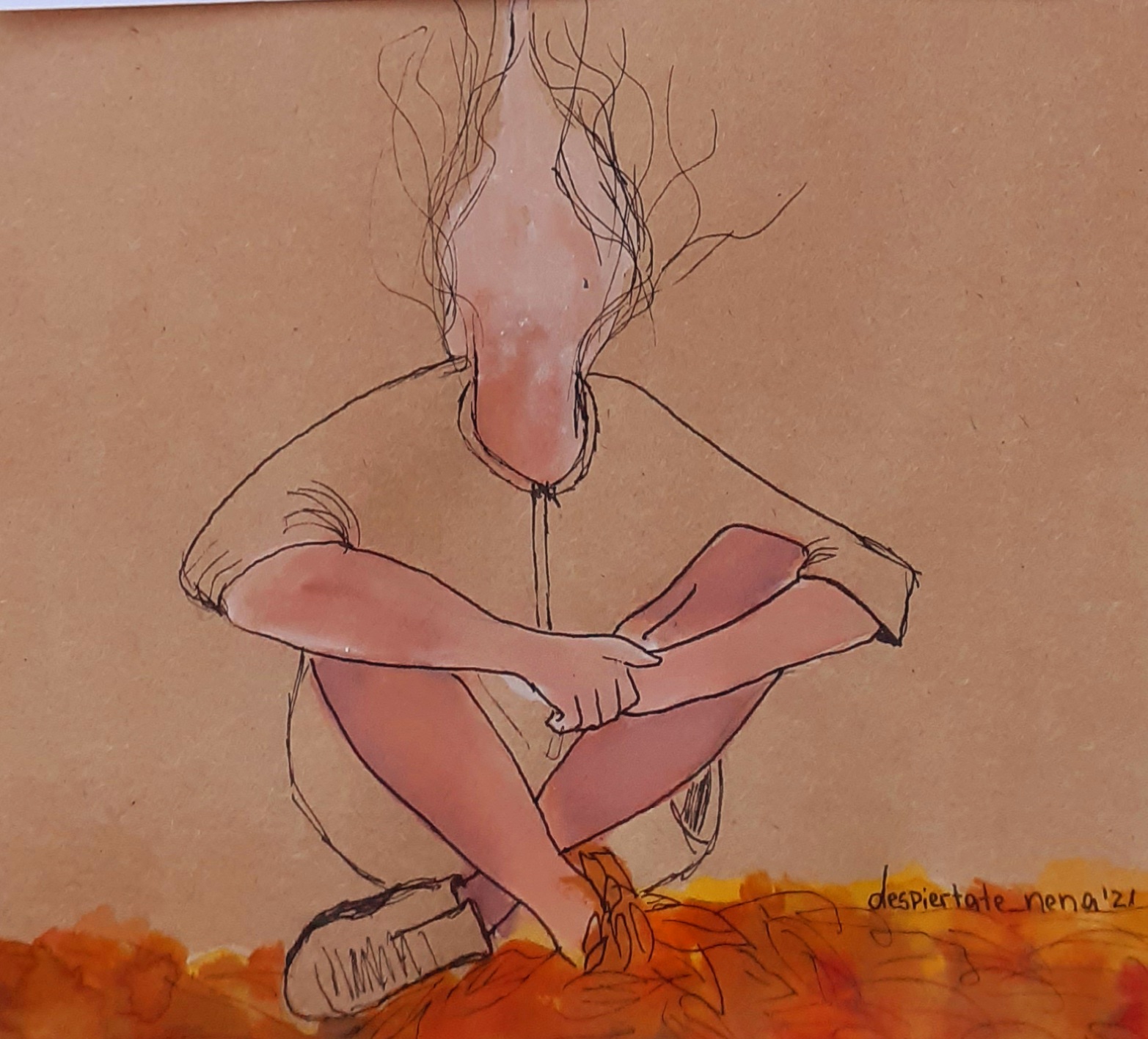 Llama sentada con las piernas cruzadas